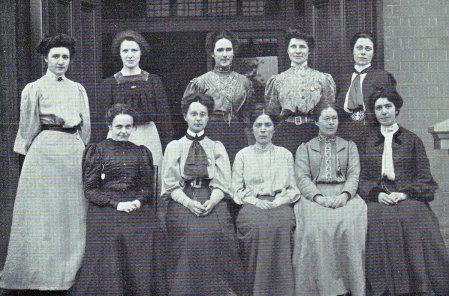 The women teaching staff of Goldsmiths College in 1905.